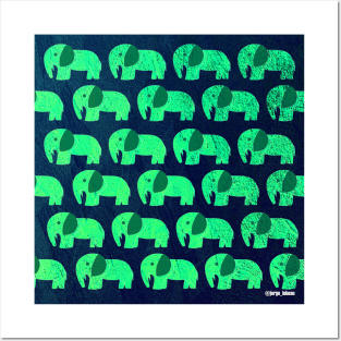 elephant rampage in ecopop painting art Posters and Art